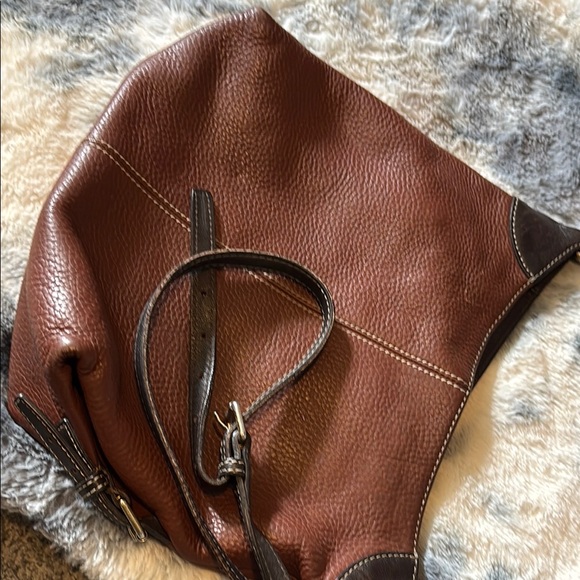 Brown vintage Dooney and Bourke  Leather Shoulder Bag - Picture 6 of 13